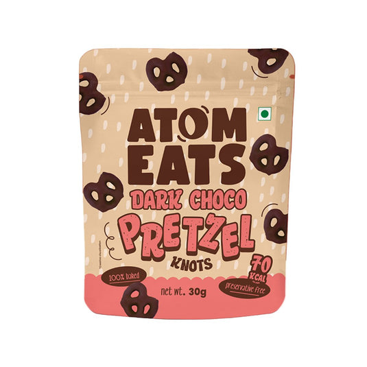 Buy Atom Eats - Dark Chocolate Dipped Pretzels 30g each (Pack of 2) Snacks | Slimjim India