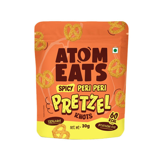 Buy Atom Eats - Peri Peri Pretzels 30g each (Pack of 2) Snacks | Slimjim India