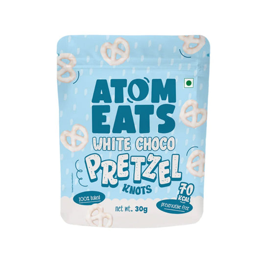 Buy Atom Eats - White Chocolate Dipped Pretzels 30g each (Pack of 2) Snacks | Slimjim India