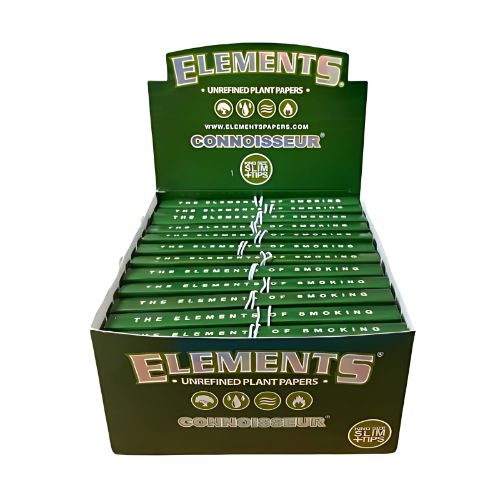 Buy Elements - Green Connoisseur KS Slim + Tips (Box of 24) Rolling Papers + Tips | Slimjim India