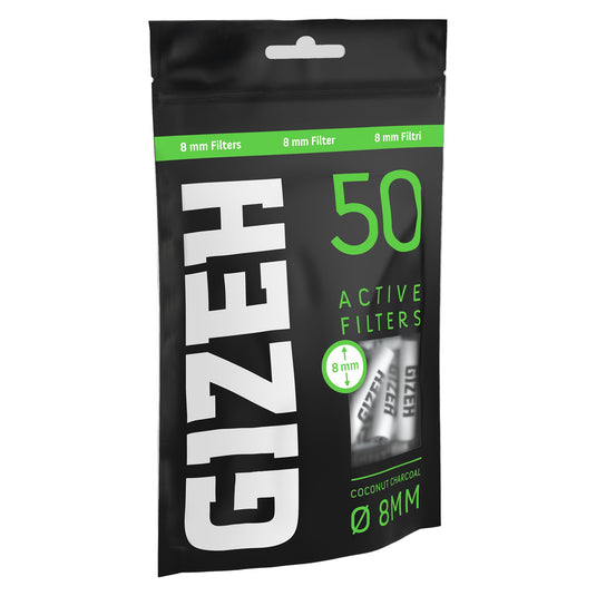 Buy Gizeh - Black Activated Carbon Filter with Ceramic Caps (8MM) (Pack of 50) Active Charcoal Filter | Slimjim India