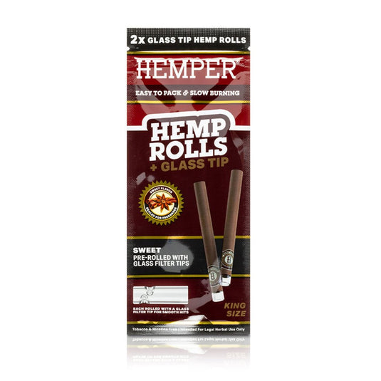 Buy Hemper - King Size Hemp Rolls + Glass Tip (Sweet) | Slimjim India