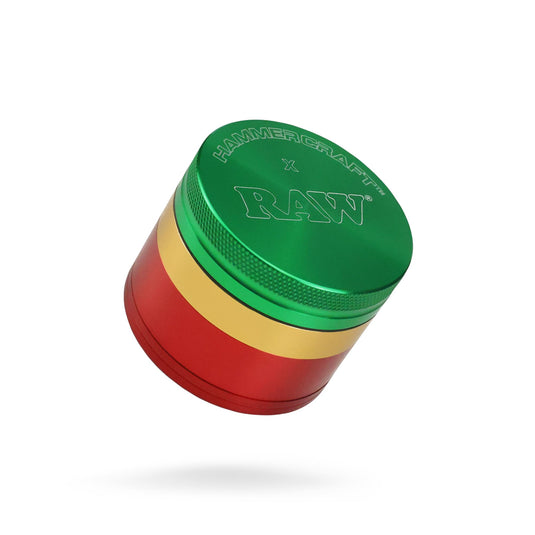 Buy RAW X Hammercraft - 4 Piece Aluminum Grinder (Rasta) Grinder | Slimjim India