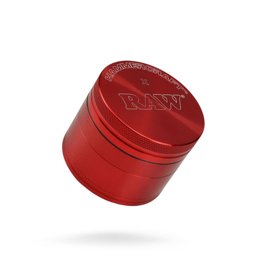 Buy RAW X Hammercraft - 4 Piece Aluminum Grinder (Red) Grinder | Slimjim India