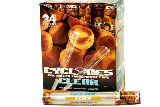 Clear Cyclone Pre Rolled Cones - Peach Paraphernalia Cyclones