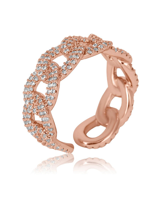 Buy Diamond Studded Cuban Rings RING Adjustable Rings ROSE GOLD | Slimjim India