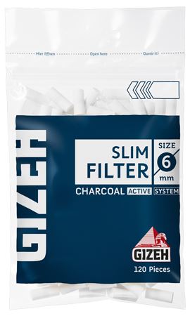 Gizeh Active Charcoal Slim Filter (15MM) Cotton Filters gizeh