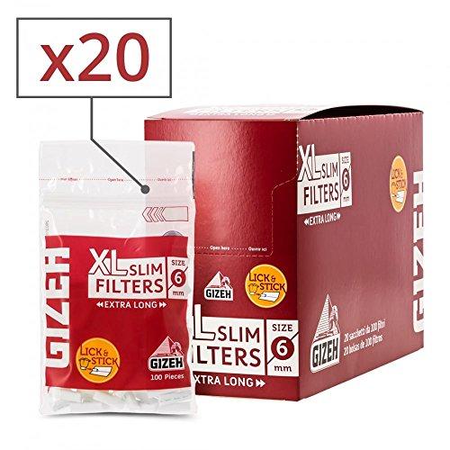 Gizeh Slim Filter XL (6MM) - Box of 20 Paraphernalia gizeh