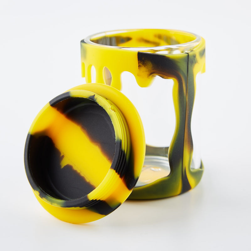 Load image into Gallery viewer, Buy Honeycomb Drip - Glass Jar Storage Jars Yellow &amp; Black | Slimjim India
