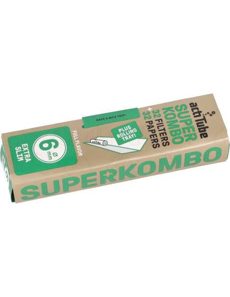 ActiTube Superkombo Extra Slim 6MM Charcoal Filters + Rolling Papers