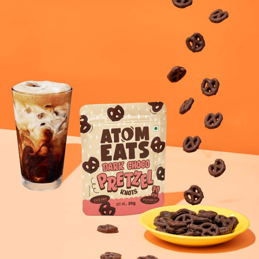 Buy Atom Eats - Dark Chocolate Dipped Pretzels 30g each (Pack of 2) Snacks | Slimjim India