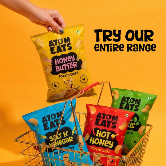 Buy Atom Eats - Honey Butter Potato Chips 60g each (Pack of 2) Snacks | Slimjim India