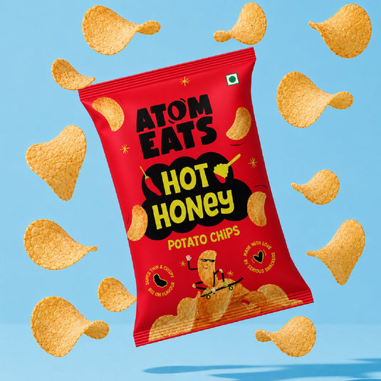 Buy Atom Eats - Hot Honey Potato Chips 60g each (Pack of 2) Snacks | Slimjim India