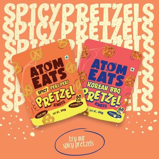 Buy Atom Eats - Peri Peri Pretzels 30g each (Pack of 2) Snacks | Slimjim India