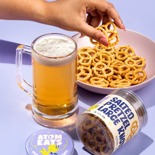 Buy Atom Eats - Salted Large Pretzel Knots (60g) (Jar of 2) Snacks | Slimjim India