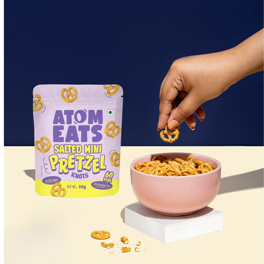 Buy Atom Eats - Salted Pretzel Mini Knots 30g each (Pack of 2) Snacks | Slimjim India