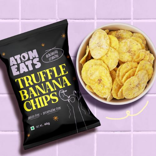 Load image into Gallery viewer, Buy Atom Eats - Truffle Banana Chips (40g) (Pack of 2) Snacks | Slimjim India
