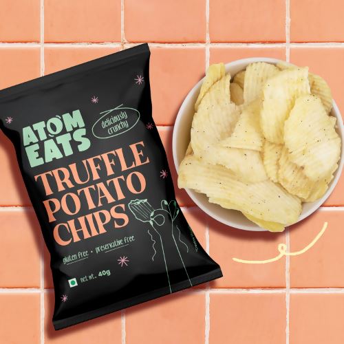 Load image into Gallery viewer, Buy Atom Eats - Truffle Ruffled Potato Chips (40g) (Pack of 2) Snacks | Slimjim India
