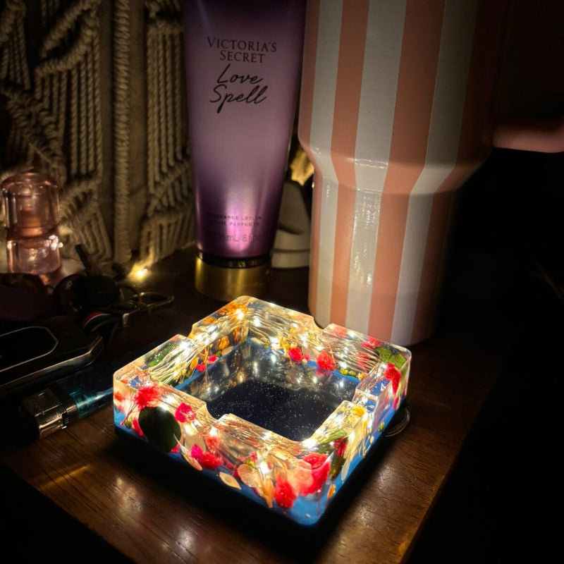 Load image into Gallery viewer, Buy BK - Midnight Floral LED Ashtray Ashtray | Slimjim India
