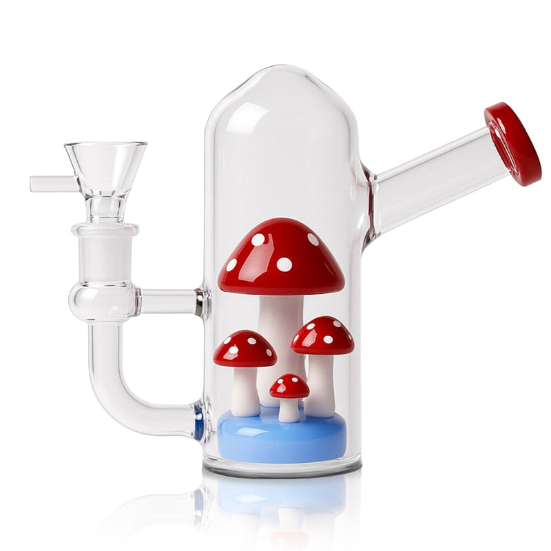 Load image into Gallery viewer, Buy Bongchie - Magic Mushroom Glass Bong (Medium) Bong Red | Slimjim India

