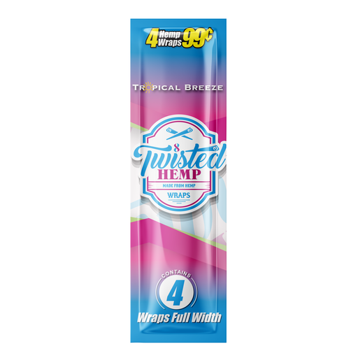 Twisted - Hemp Blunt Wraps (Tropical Breeze) (Pack of 4)