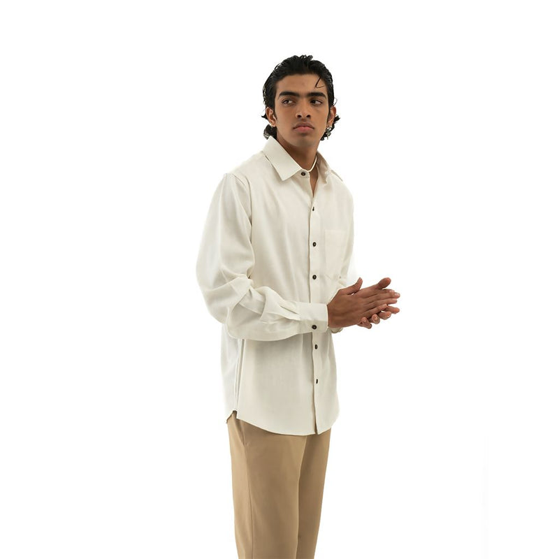 Load image into Gallery viewer, Buy Cannabie - Full sleeves Hemp solid shirt Off White Full sleeves solid shirt | Slimjim India
