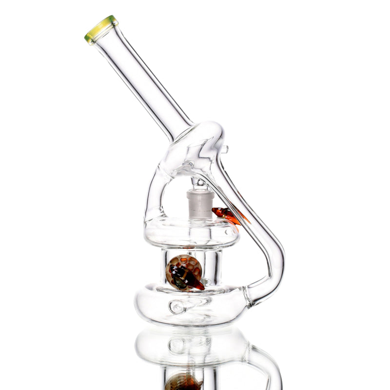 Load image into Gallery viewer, Buy Chakra Glass - Honeybee Recycler Tornado Effect Water Pipe water pipe | Slimjim India
