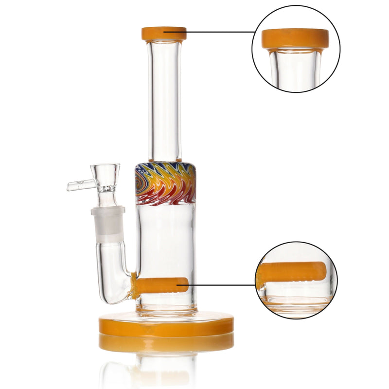 Load image into Gallery viewer, Buy Chakra Glass - Stoned Rainbow Wigwag with Color Inline Perc water pipe | Slimjim India
