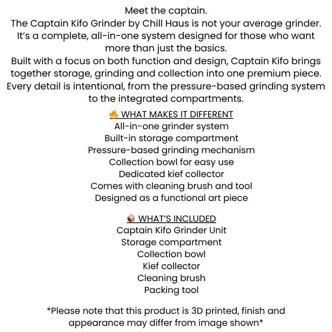Load image into Gallery viewer, Buy Chill Haus - Captain Kifo Grinder grinder/crusher | Slimjim India

