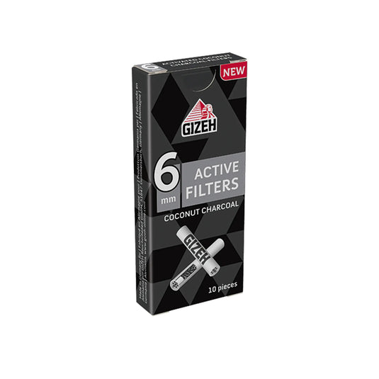 Buy Gizeh - Black Active Filter 6mm (10 Pack) Active Charcoal Filter | Slimjim India