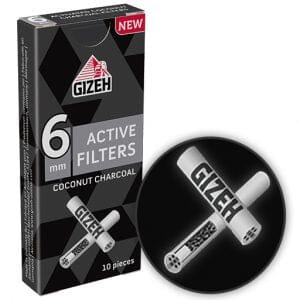 Load image into Gallery viewer, Buy Gizeh - Black Active Filter 6mm (10 Pack) Active Charcoal Filter | Slimjim India
