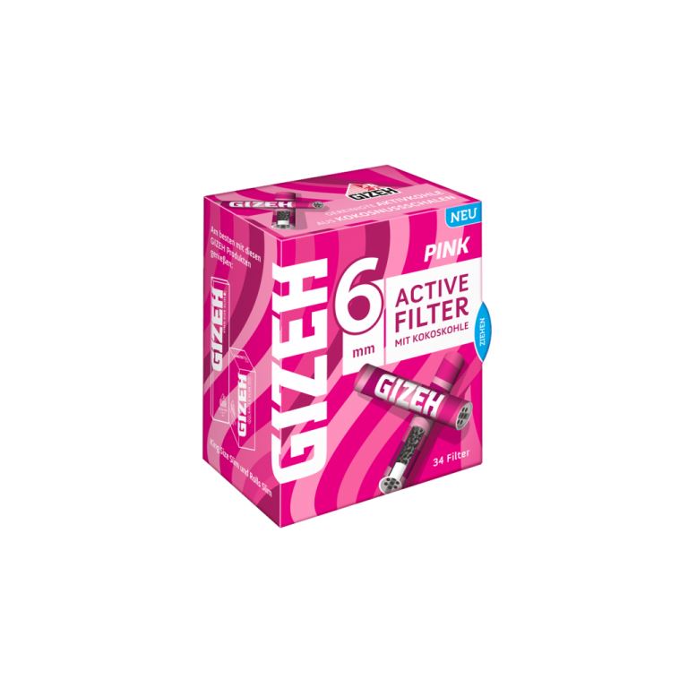 Load image into Gallery viewer, Buy Gizeh - Pink Active Charcoal Filters (6mm) Filters | Slimjim India
