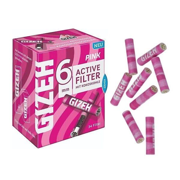 Load image into Gallery viewer, Buy Gizeh - Pink Active Charcoal Filters (6mm) Filters | Slimjim India
