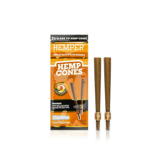 Buy Hemper - King Size Hemp Cones + Glass Tip | Slimjim India