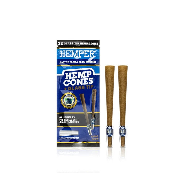 Load image into Gallery viewer, Buy Hemper - King Size Hemp Cones + Glass Tip Blueberry | Slimjim India
