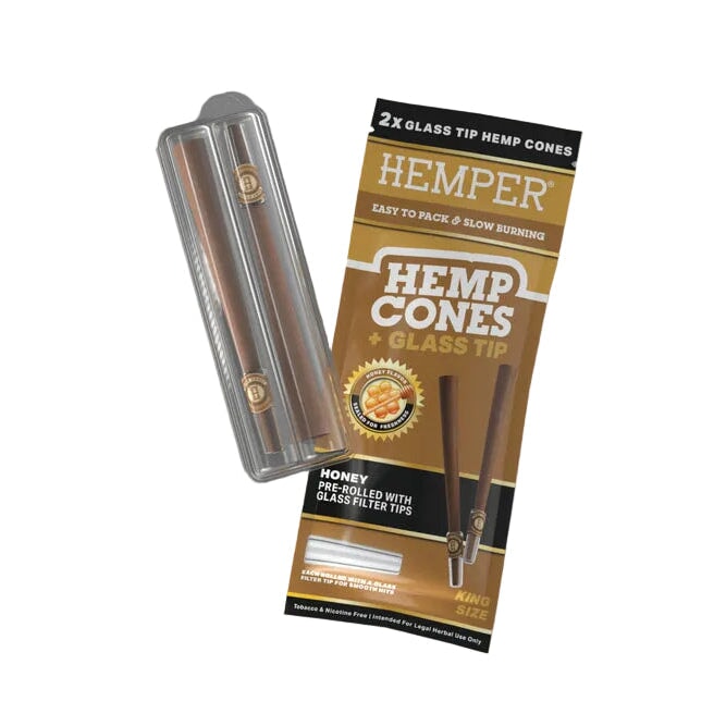 Load image into Gallery viewer, Buy Hemper - King Size Hemp Cones + Glass Tip (Honey) | Slimjim India

