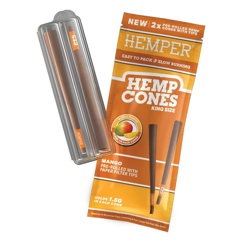 Load image into Gallery viewer, Buy Hemper - King Size Hemp Cones With Paper Tip (Pack of 2) Mango | Slimjim India
