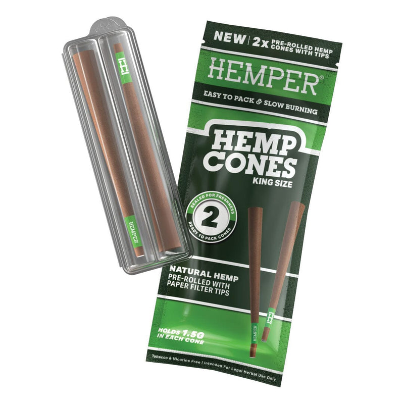 Load image into Gallery viewer, Buy Hemper - King Size Hemp Cones With Paper Tip (Pack of 2) Natural Hemp | Slimjim India
