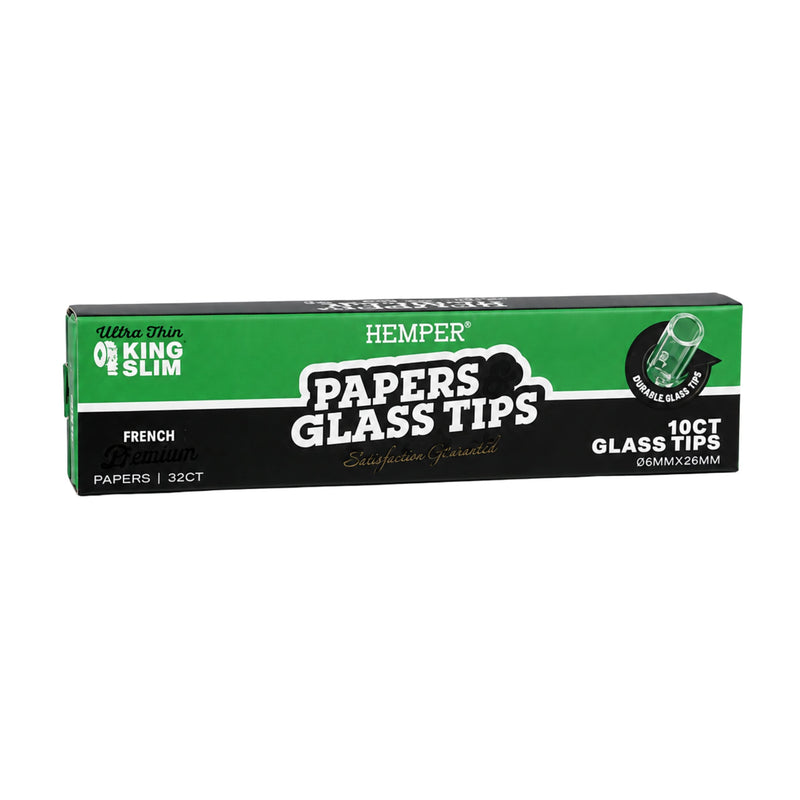 Load image into Gallery viewer, Buy Hemper - King Size Rolling Paper + Glass Tips (6MM) Rolling Papers + Tips | Slimjim India
