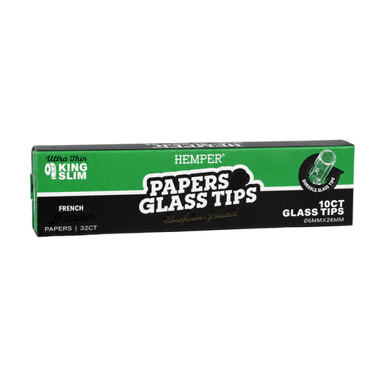 Buy Hemper - King Size Rolling Paper + Glass Tips (6MM) Rolling Papers + Tips | Slimjim India