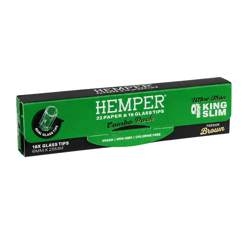 Load image into Gallery viewer, Buy Hemper - King Size Rolling Paper + Glass Tips (6MM) Rolling Papers + Tips | Slimjim India
