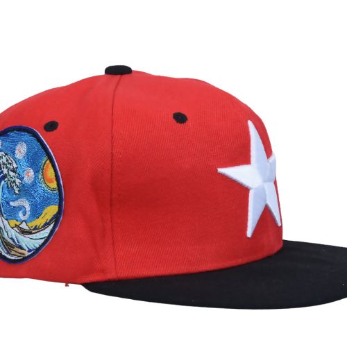 InsaneLabz- ‘Starry Night’ Embroidered Baseball Cap (Red)