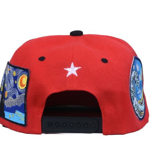 InsaneLabz- ‘Starry Night’ Embroidered Baseball Cap (Red)