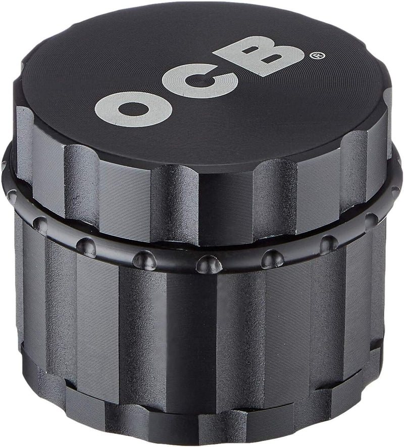 Load image into Gallery viewer, Buy OCB - 4 Piece Aluminum Herb Grinder with Diamond Cut 50 mm (Black Matte) Grinder | Slimjim India
