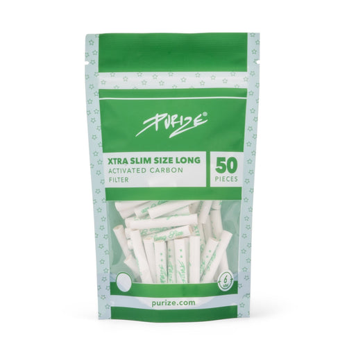 Buy Purize XTRA Slim Size Long (6MM) (Pack of 50) Active Charcoal Filter White | Slimjim India