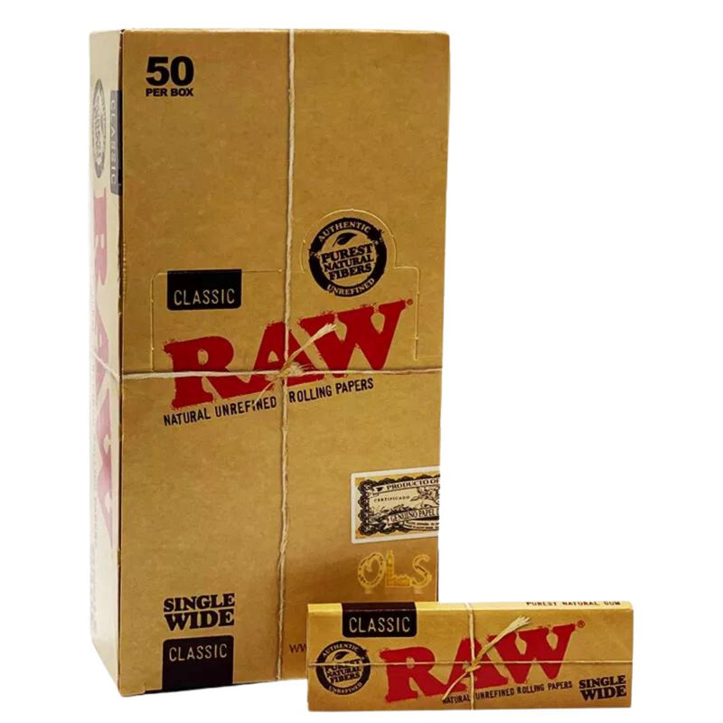 Load image into Gallery viewer, Buy Raw Classic Single Wide 1 1/4th Paper Paraphernalia 50 | Slimjim India
