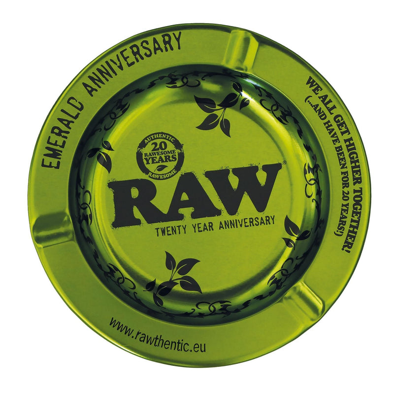 Load image into Gallery viewer, Buy RAW - Emerald 20th Anniversary Metal Ashtray Accessories | Slimjim India
