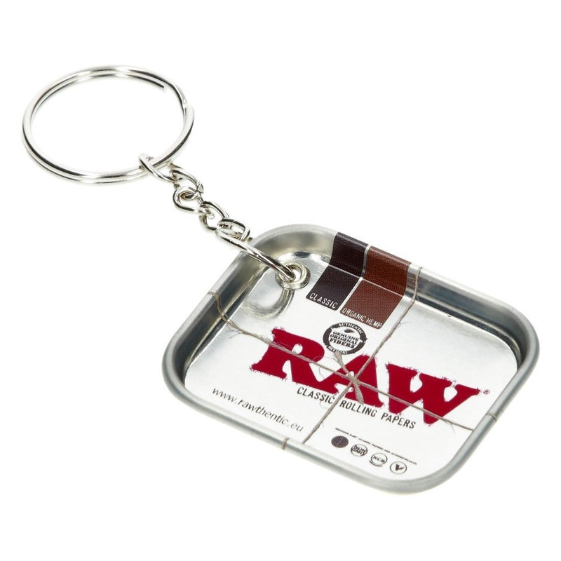 Load image into Gallery viewer, Buy RAW - Mini Metal Rolling Tray Keychain (Silver) Rolling Tray | Slimjim India
