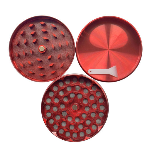 Buy Red Metal Grinder 3 Part (63 mm) Grinder | Slimjim India