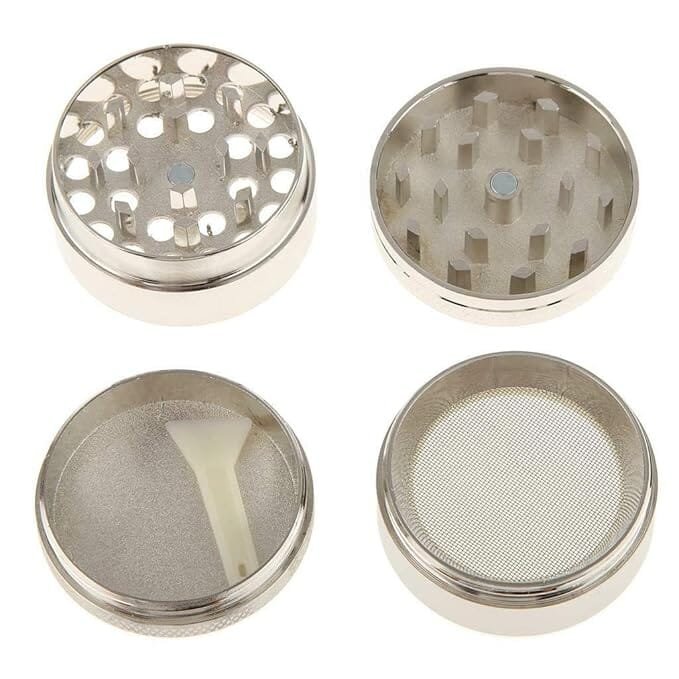 Load image into Gallery viewer, Buy Silver Metal Grinder 4 Part (53 mm) Grinder | Slimjim India
